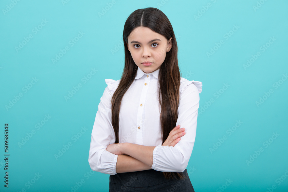 Cute preteen girl head shot. Child portrait on isolated background. Beautiful teenager face. Cute preteen girl head shot. Child portrait on isolated background. Beautiful teenager face.