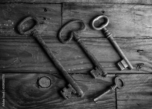Old keys, photographic still life, Madrid, Spain.