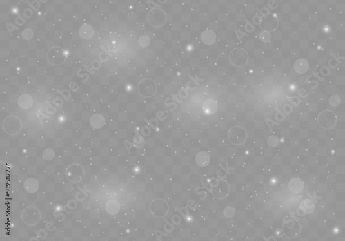 Abstract sparkles isolated on a transparent background. Bokeh lights effect. Vector dust sparks and bright stars shine with special light effect. Christmas sparkling magical. Vector illustration