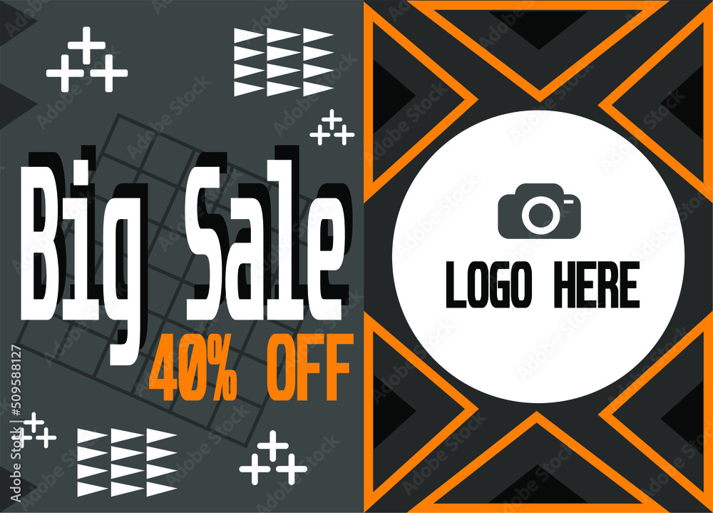 Fototapeta premium Big sale 40% off. Banner for logo. Online sales and promotion for stores.