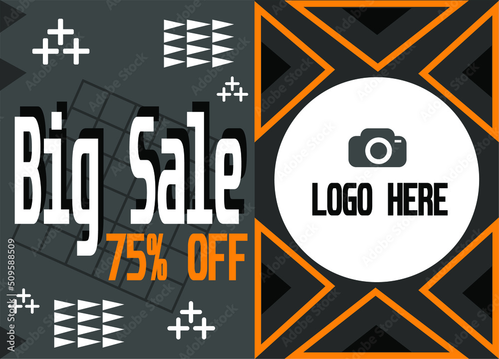 Fototapeta premium Big sale 75% off. Banner for logo. Online sales and promotion for stores.