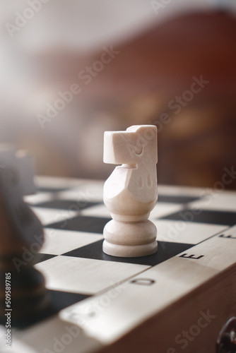 Photographie A game of chess. Chess piece close-up