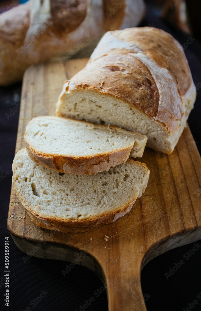 tasty and healthy homemade rustic bread made by hand with natural and selected ingredients. tasty and healthy homemade rustic bread made by hand with natural and selected ingredients.