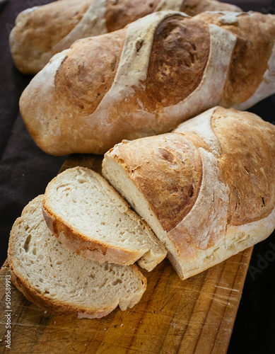 tasty and healthy homemade rustic bread made by hand with natural and selected ingredients.
