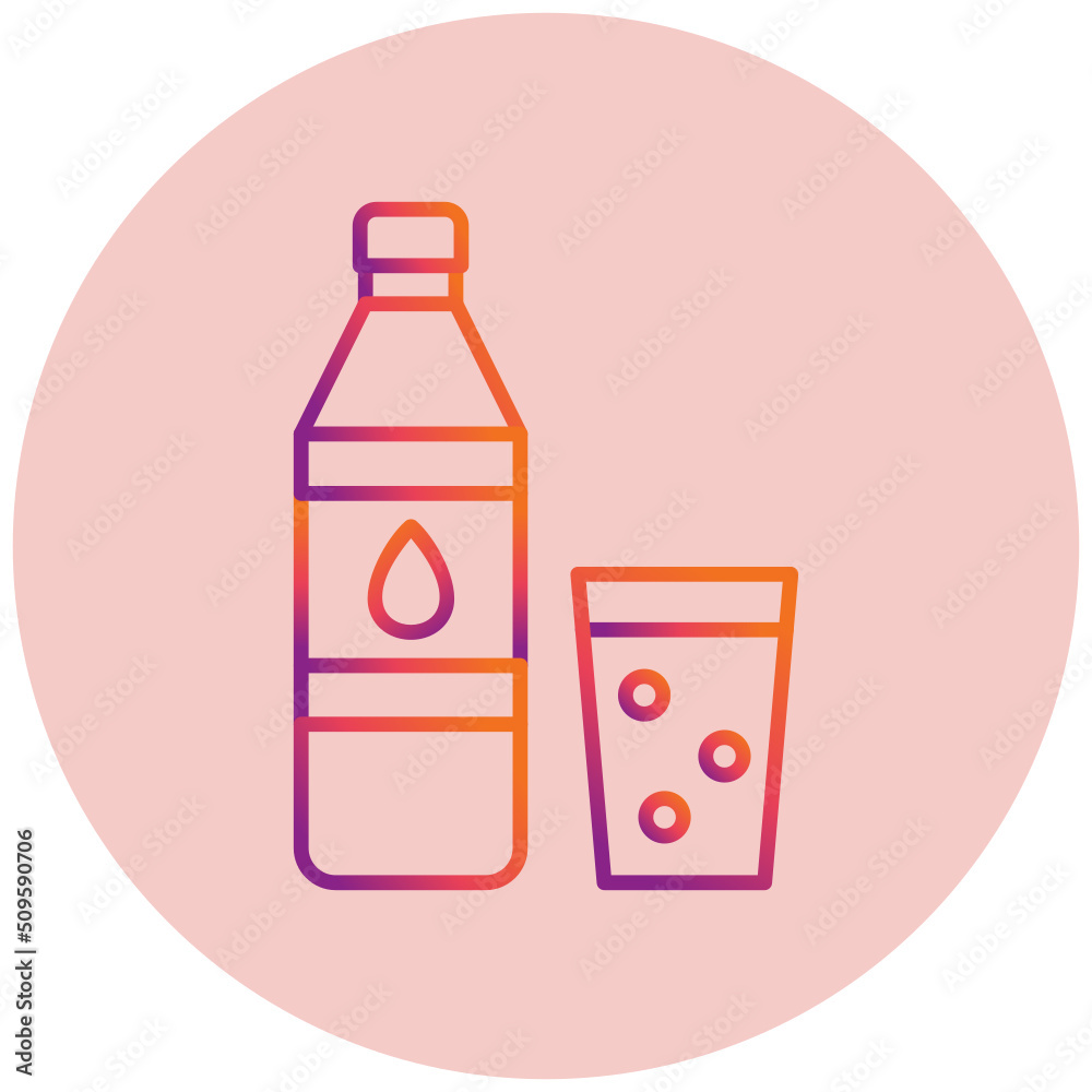 Bottle And Glass Icon Bottle And Glass Icon