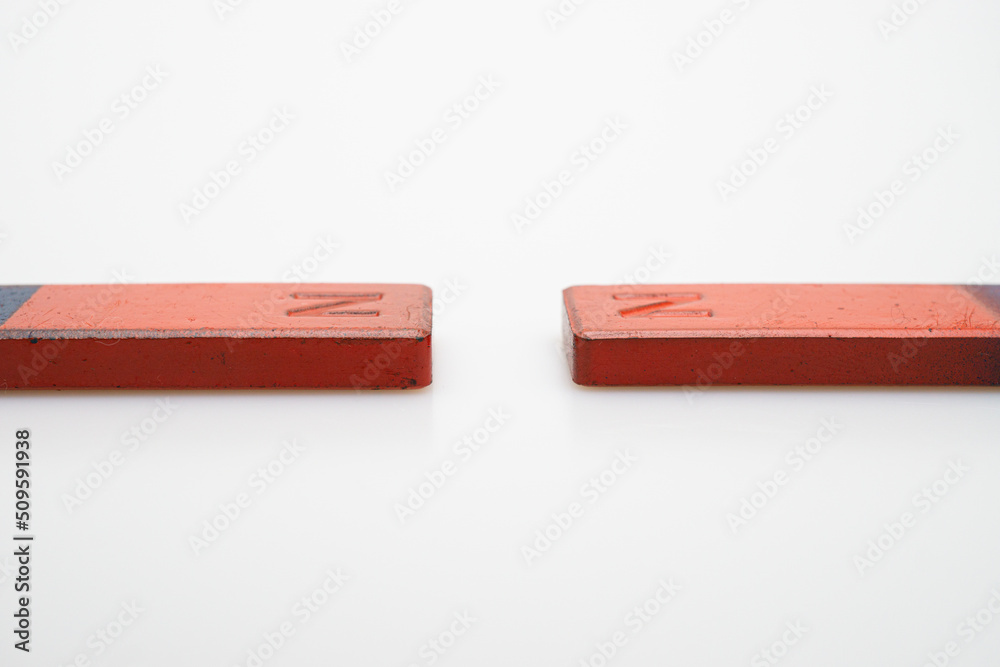 The bar magnet on a white background The bar magnet on a white background