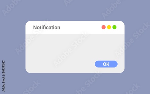  3d empty reminder popup, push notification icon. Reminder popup bell notification alert or alarm icon sign or symbol for application website ui on purple background 3d rendering illustration.