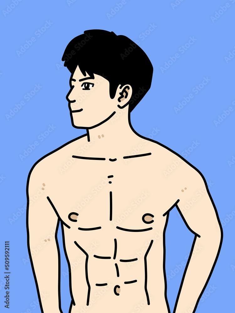 cute man cartoon on blue background cute man cartoon on blue background