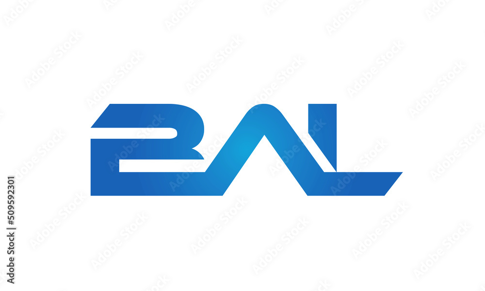 Connected BAL Letters logo Design Linked Chain logo Concept Connected BAL Letters logo Design Linked Chain logo Concept