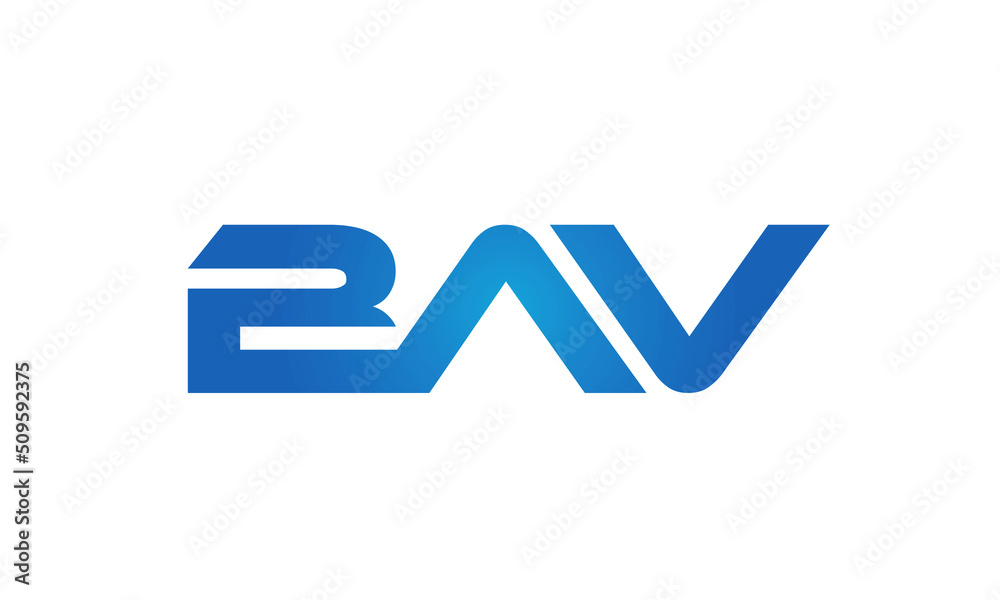 Connected BAV Letters logo Design Linked Chain logo Concept Connected BAV Letters logo Design Linked Chain logo Concept