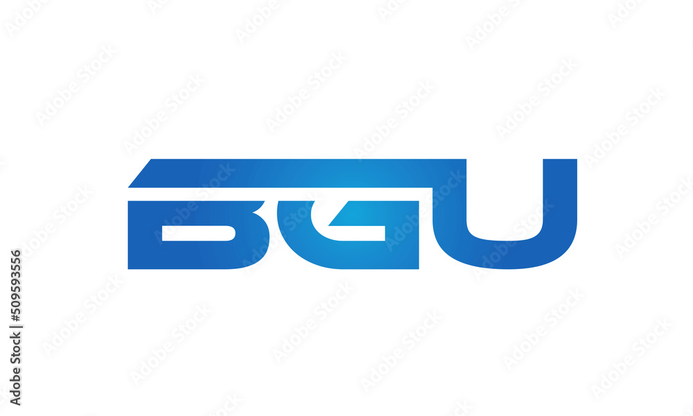 Connected BGU Letters logo Design, Linked Chain logo Concept Connected BGU Letters logo Design, Linked Chain logo Concept