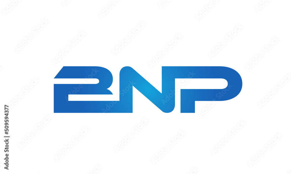 Connected BNP Letters logo Design Linked Chain logo Concept Connected BNP Letters logo Design Linked Chain logo Concept