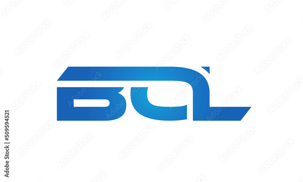Connected BOL Letters logo Design Linked Chain logo Concept Connected BOL Letters logo Design Linked Chain logo Concept