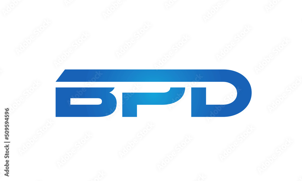 Connected BPD Letters logo Design Linked Chain logo Concept