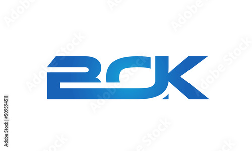 Connected BOK Letters logo Design Linked Chain logo Concept