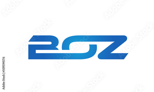 Connected BOZ Letters logo Design Linked Chain logo Concept