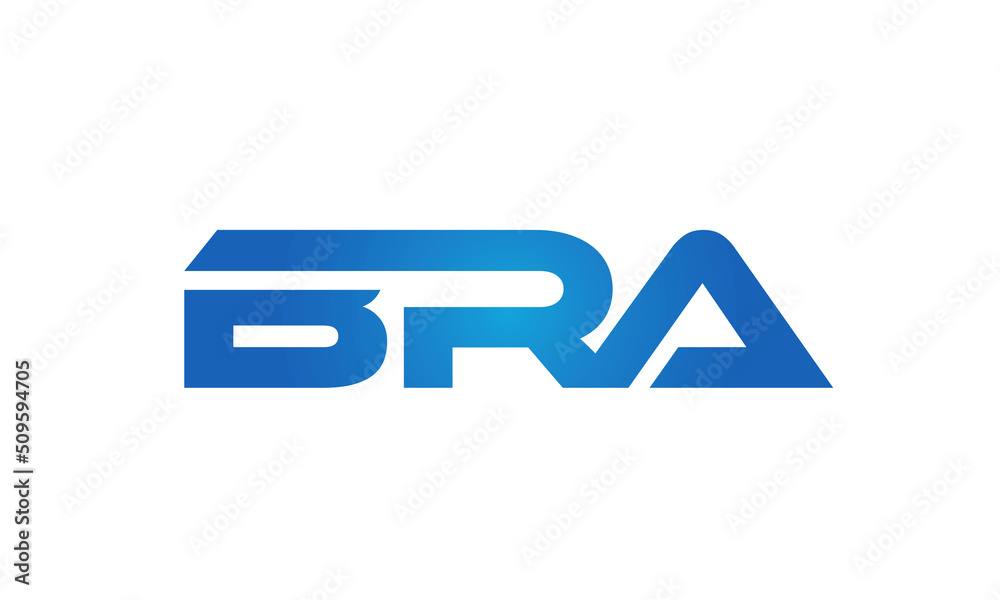 Connected BRA Letters logo Design Linked Chain logo Concept Connected BRA Letters logo Design Linked Chain logo Concept