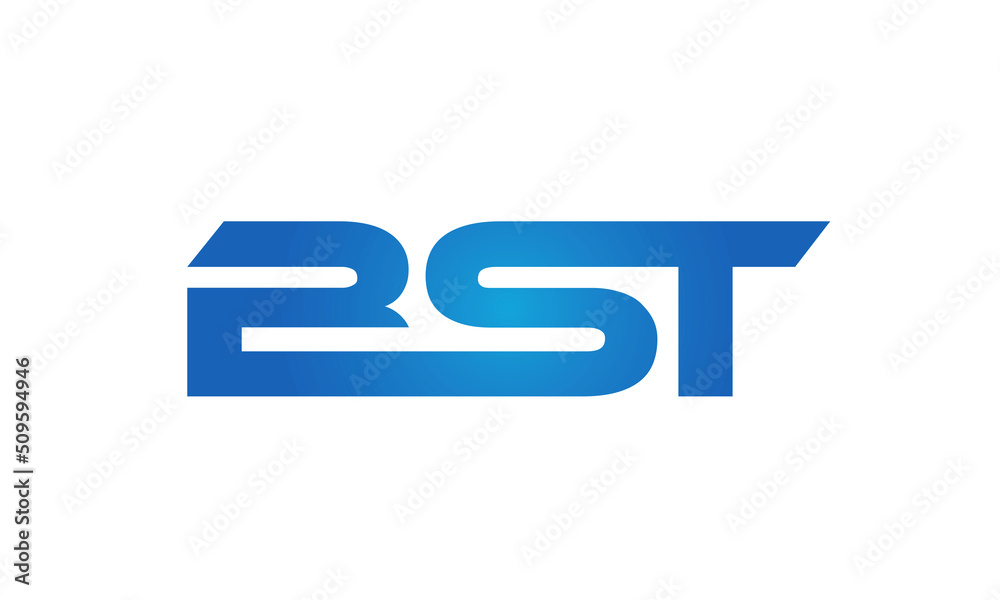 Connected BST Letters logo Design Linked Chain logo Concept Connected BST Letters logo Design Linked Chain logo Concept