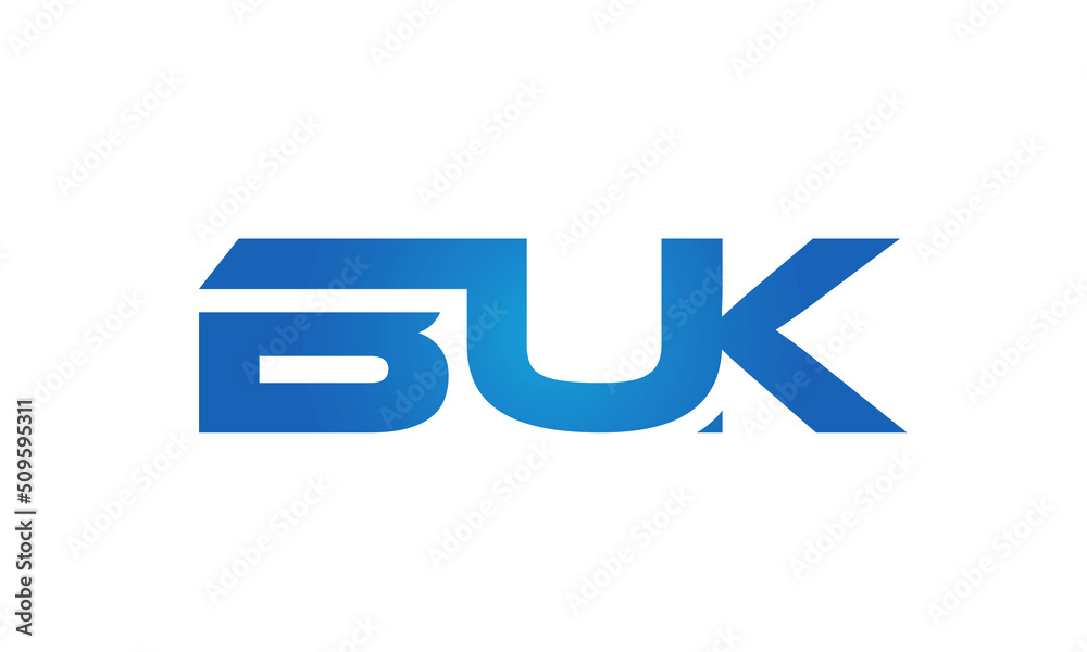 Connected BUK Letters logo Design Linked Chain logo Concept Connected BUK Letters logo Design Linked Chain logo Concept
