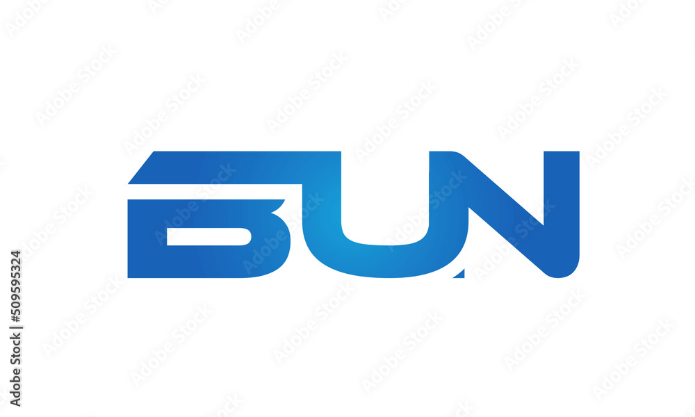 Connected BUN Letters logo Design Linked Chain logo Concept Connected BUN Letters logo Design Linked Chain logo Concept