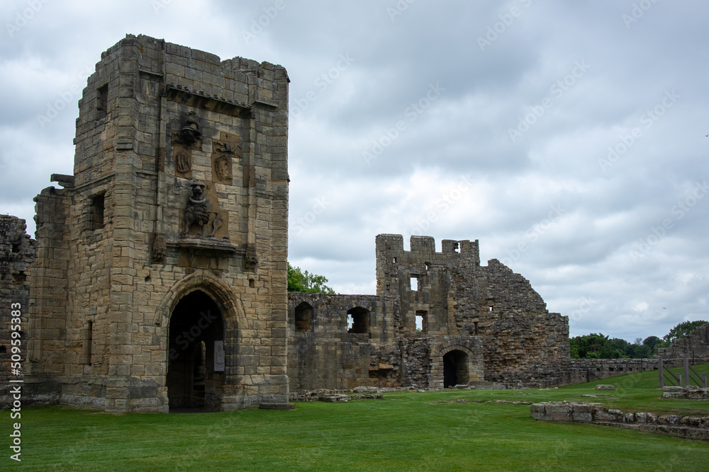 Inside the grounds of the medieval Warkworth Castle which was home to the powerful Percy family in the late Middle Ages