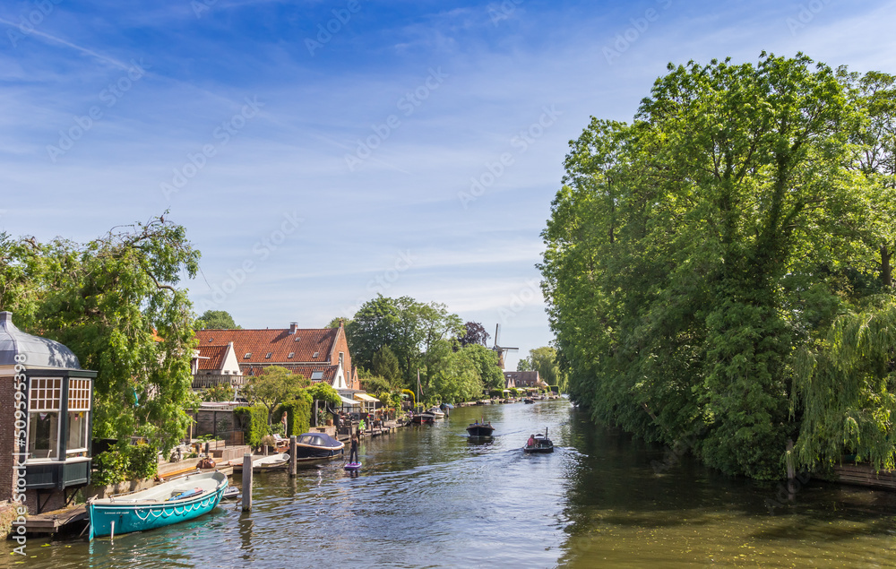 River Vecht in the rural village of Loenen, Netherlands