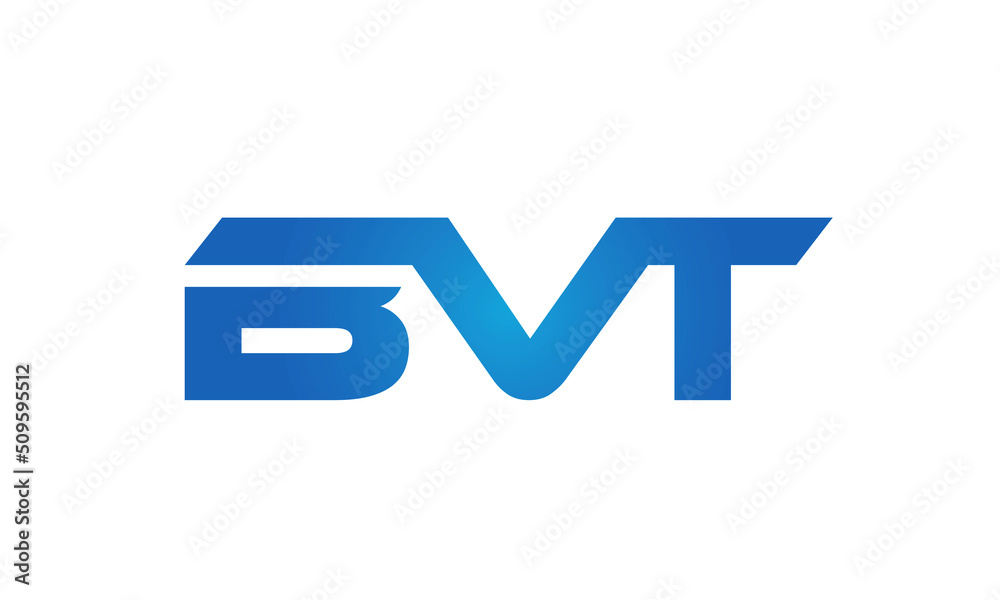 Connected BVT Letters logo Design Linked Chain logo Concept Connected BVT Letters logo Design Linked Chain logo Concept