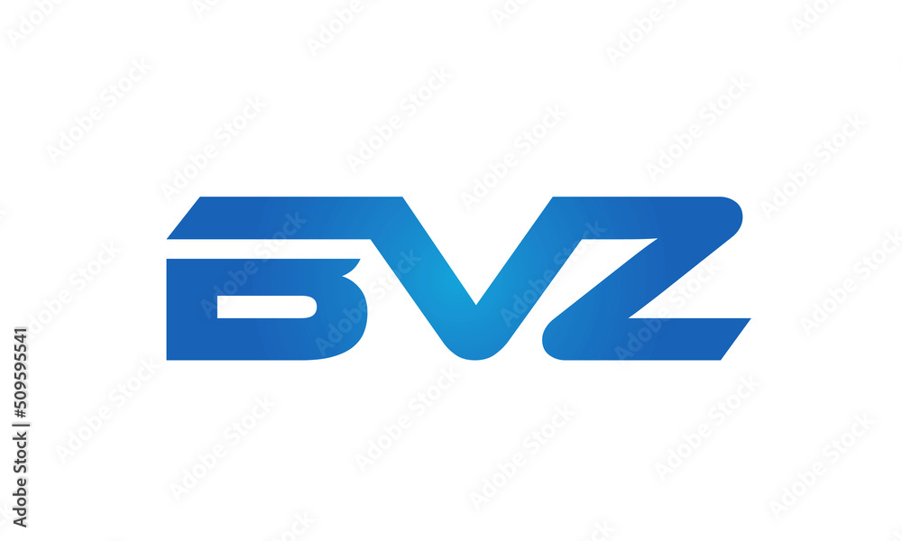 Connected BVZ Letters logo Design Linked Chain logo Concept Connected BVZ Letters logo Design Linked Chain logo Concept