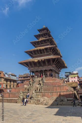 Nyatapola temple at the Durbar Square of Bhaktapur, Nepal photo