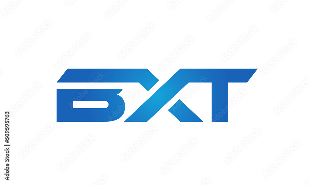 Connected BXT Letters logo Design Linked Chain logo Concept Connected BXT Letters logo Design Linked Chain logo Concept