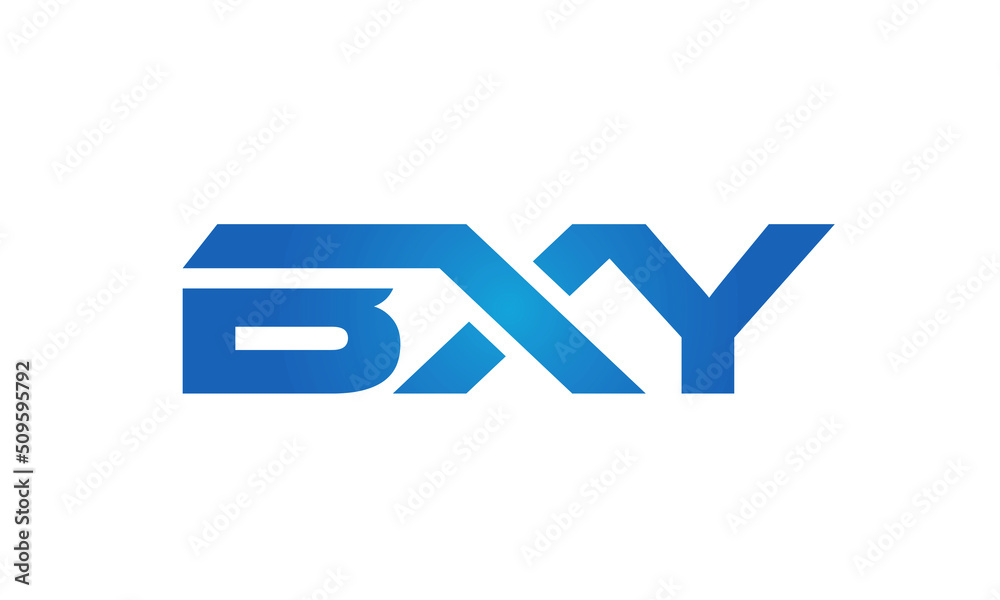 Connected BXY Letters logo Design Linked Chain logo Concept Connected BXY Letters logo Design Linked Chain logo Concept