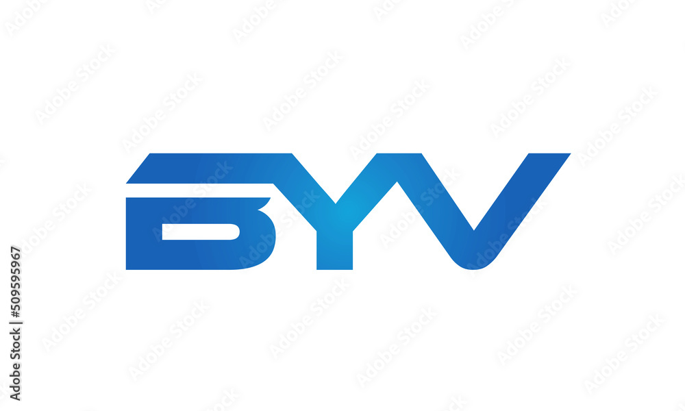 Connected BYV Letters logo Design Linked Chain logo Concept Connected BYV Letters logo Design Linked Chain logo Concept
