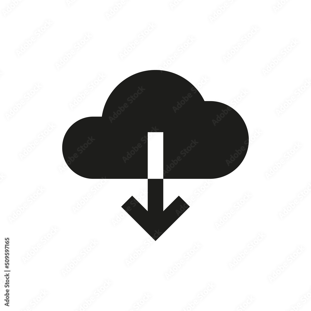 Cloud download solid icon. Install from cloud glyph vector symbol. Cloud download solid icon. Install from cloud glyph vector symbol.