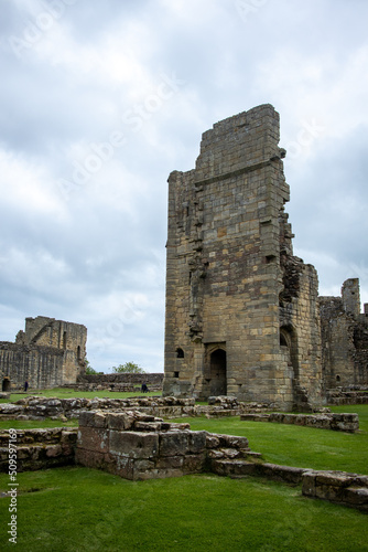 Inside the grounds of the medieval Warkworth Castle which was home to the powerful Percy family in the late Middle Ages