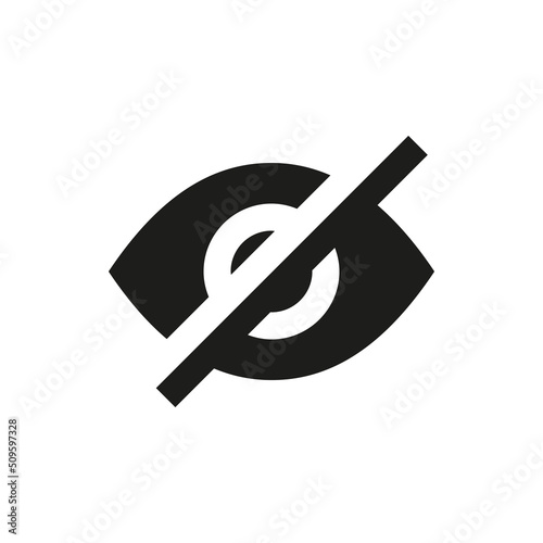 Eye slash solid icon. Invisible glyph vector symbol.