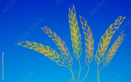 3D wheat ears grain. World food Day hunger awareness. Help charity food help global international refugees vector illustration