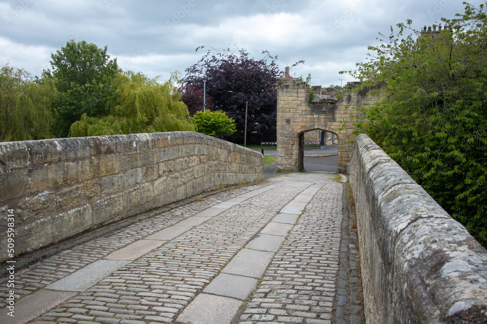 Medieval fortified bridge in Warkworth