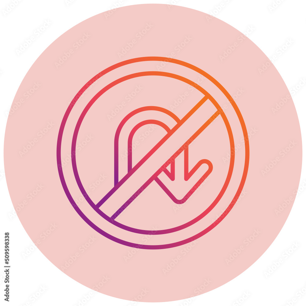 No U Turn Icon