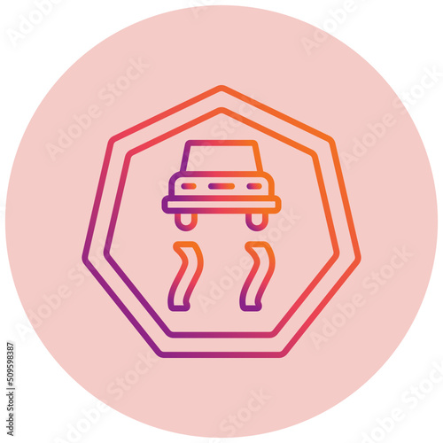Slippery Road Icon