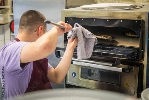 Cooking a pizza