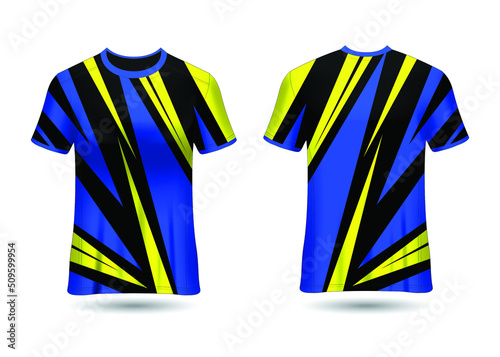 T-shirt sports design for racing jersey cycling gaming Vector