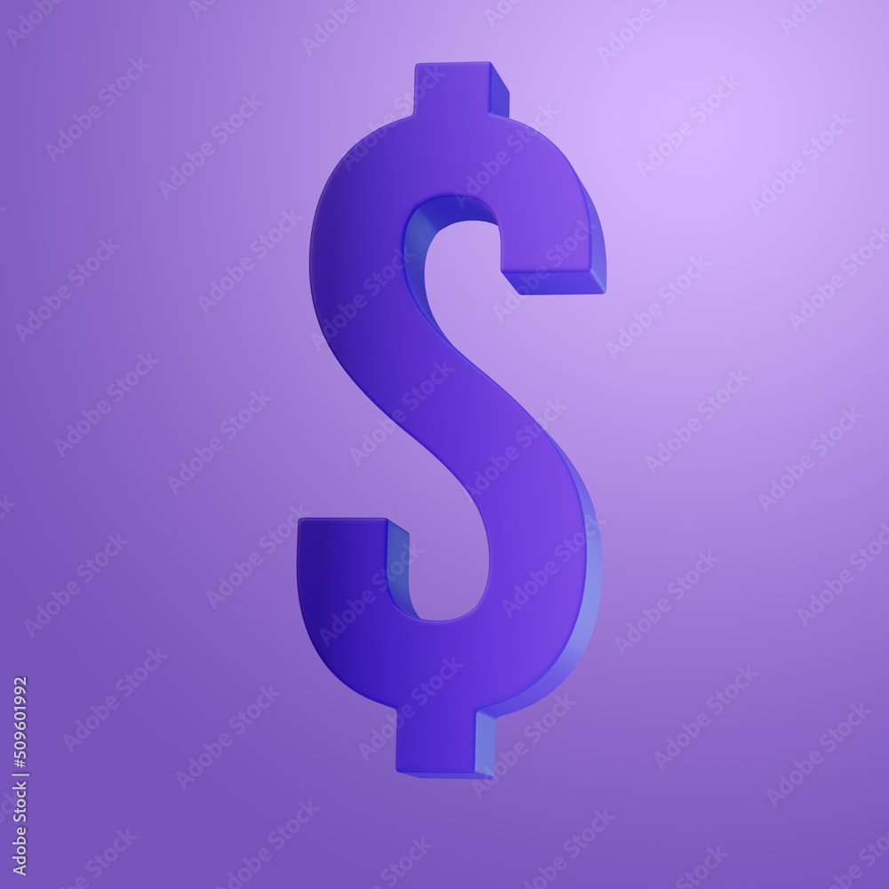 3D dollar symbol. Dollar icon 3d render illustration. 3D dollar symbol. Dollar icon 3d render illustration.