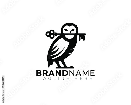 black simple modern owl logo