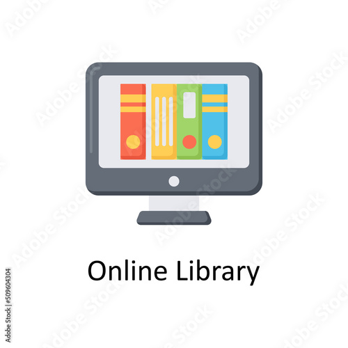 Online Library vector flat icon for web isolated on white background EPS 10 file
