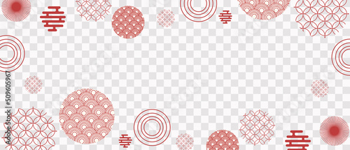 Asian background, Asian style banner patterns, vector