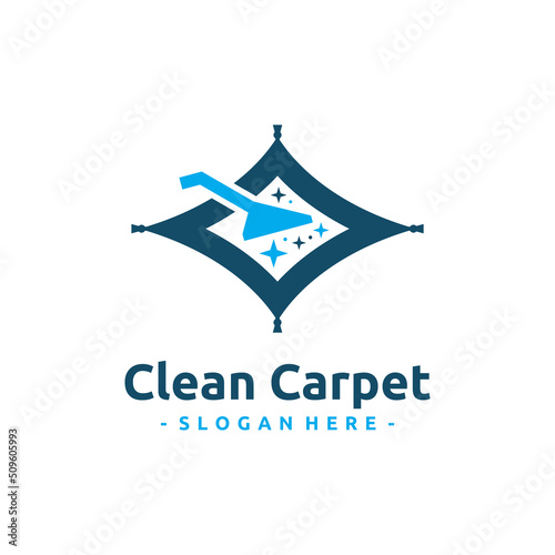 Clean carpet logo vector. Interiors cleaning service business logo template design concept.