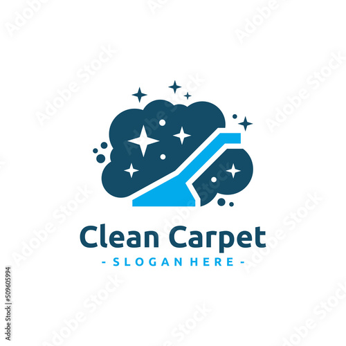 Clean carpet logo vector. Interiors cleaning service business logo template design concept.