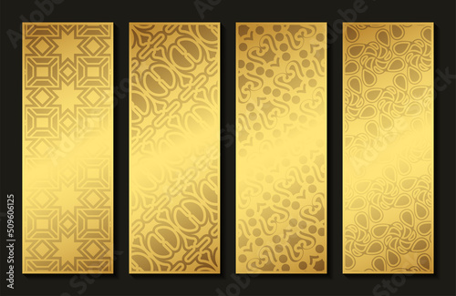 elegant gold abstract pattern vertical card