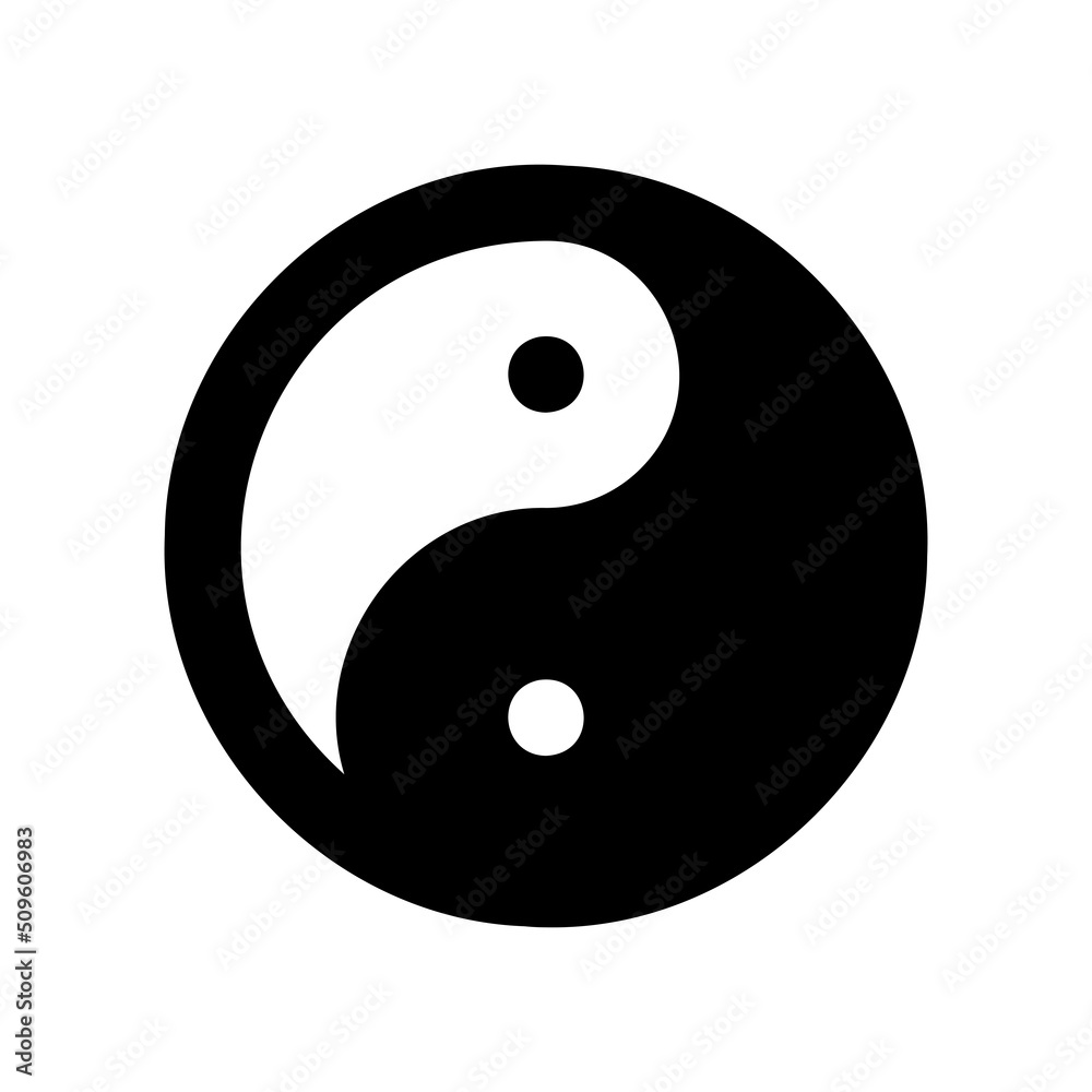 Black and white yin yang icon isolated on a white background. Vector EPS 10 Black and white yin yang icon isolated on a white background. Vector EPS 10