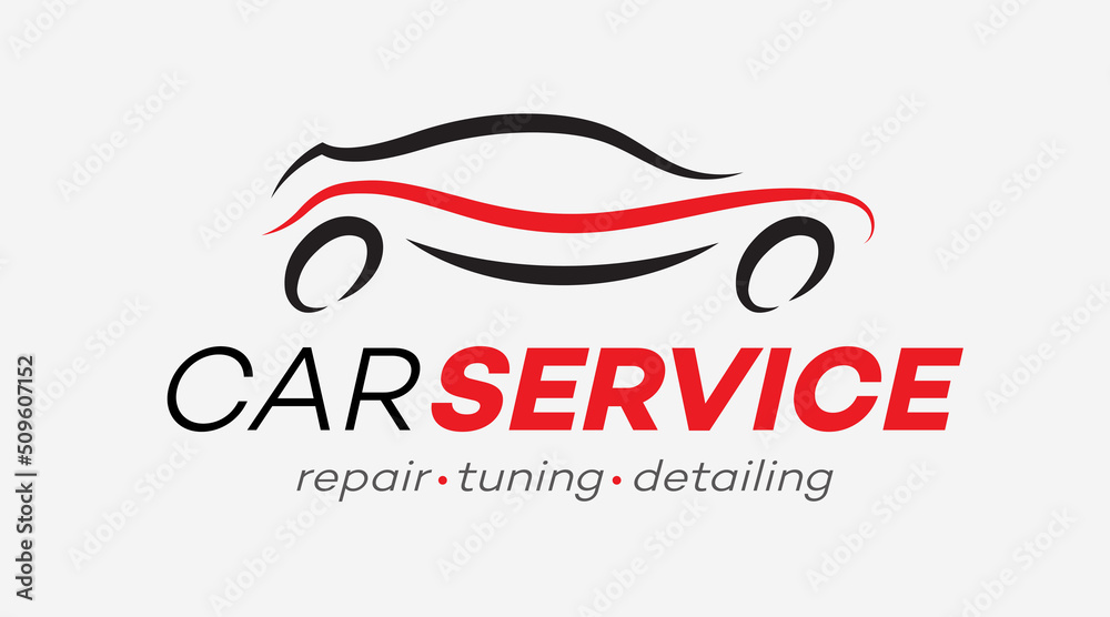 Car service vector label for detailing, repair, tuning, car wash isolated on white background. Stamps, banners and design elements for you business. 10 eps Car service vector label for detailing, repair, tuning, car wash isolated on white background. Stamps, banners and design elements for you business. 10 eps